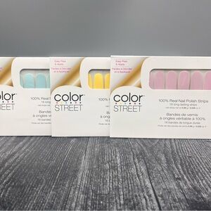 Color Street Blue Yellow Purple Easter Spring Pastel Lot of 3